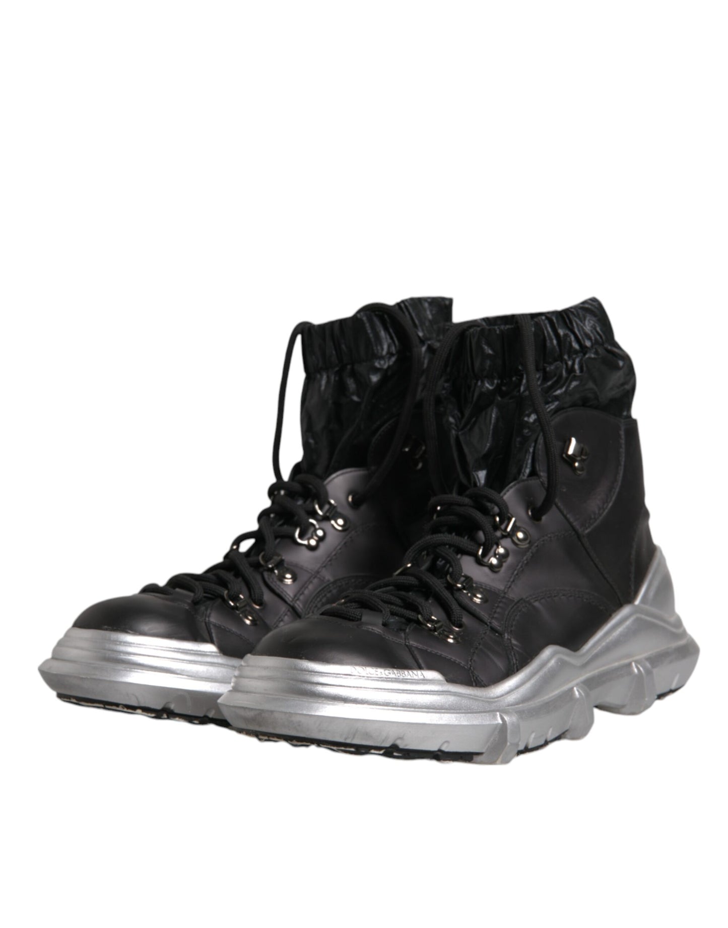 Black Nylon Galileo High Top Sneakers Shoes