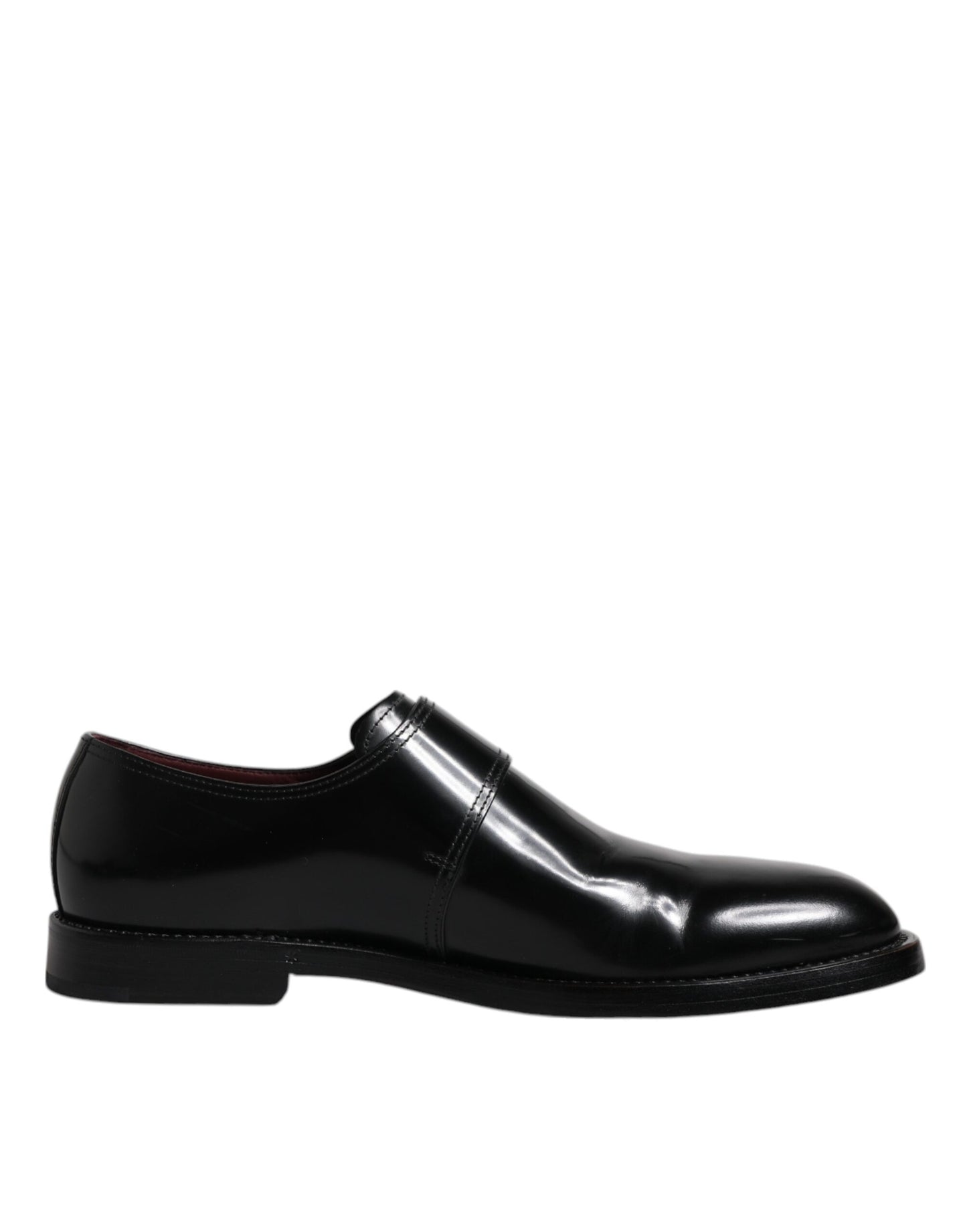 Black Leather Monk Strap Derby Formal Shoes