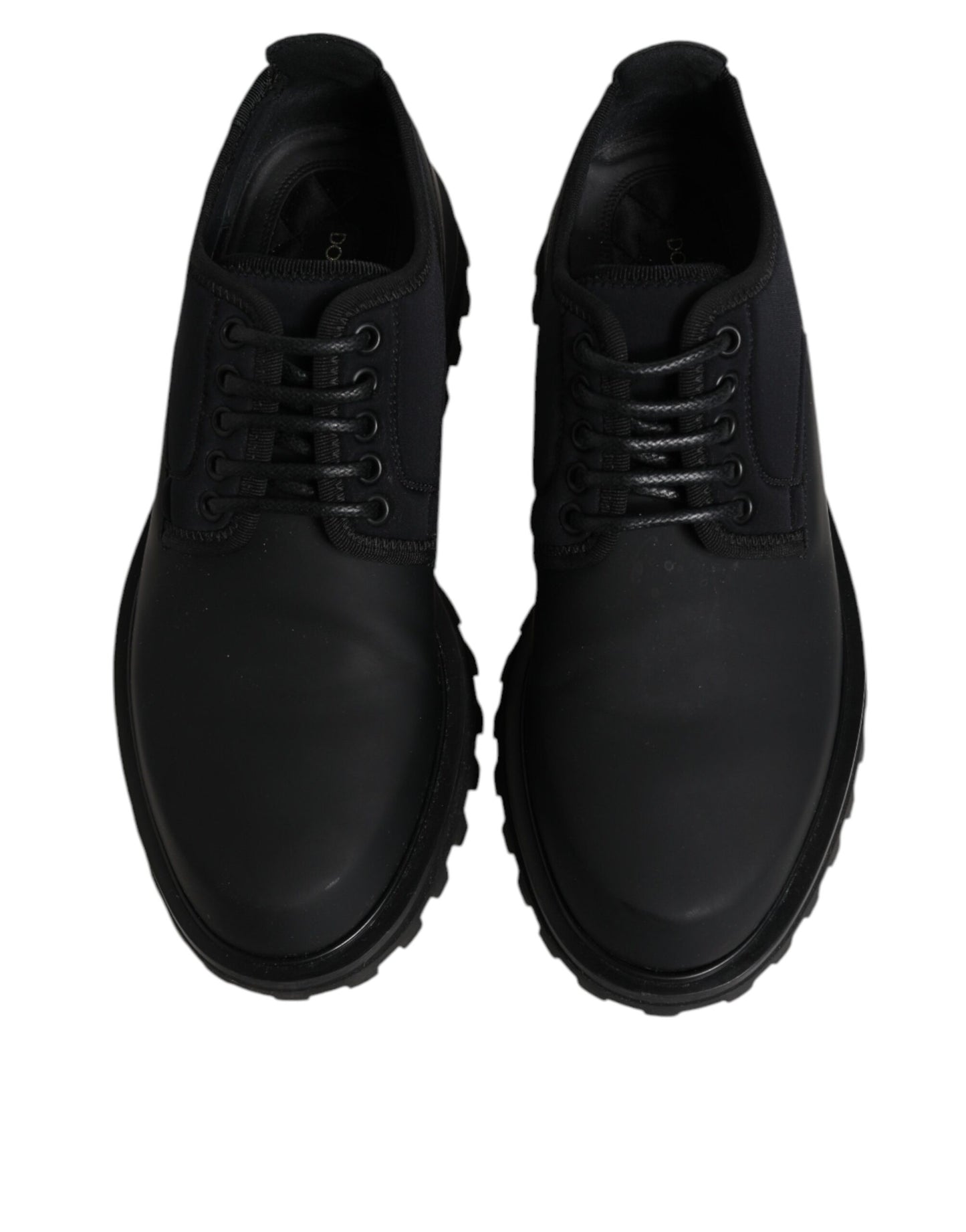 Black Leather Lace Up Trekking Dress Shoes