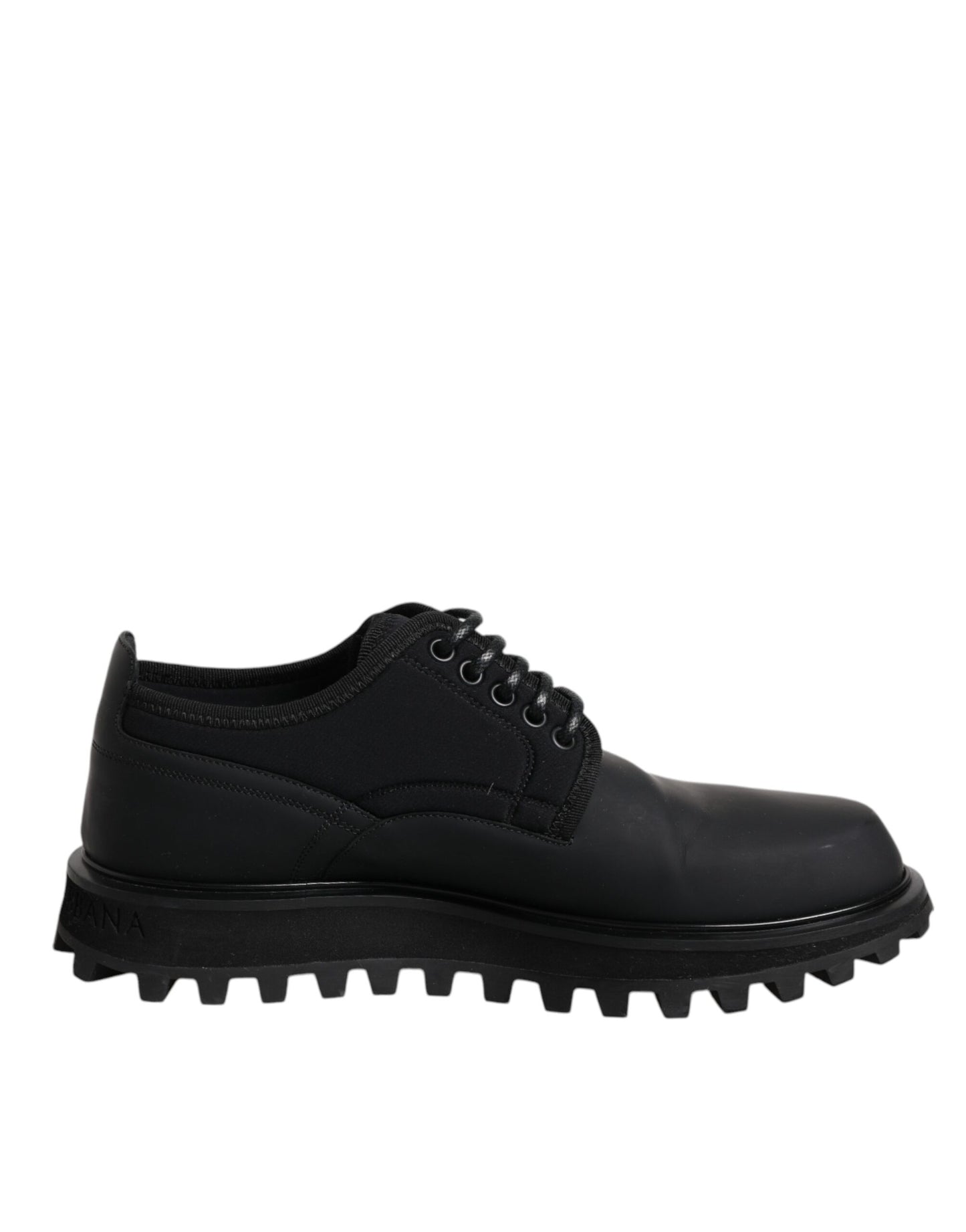 Black Leather Lace Up Trekking Dress Shoes