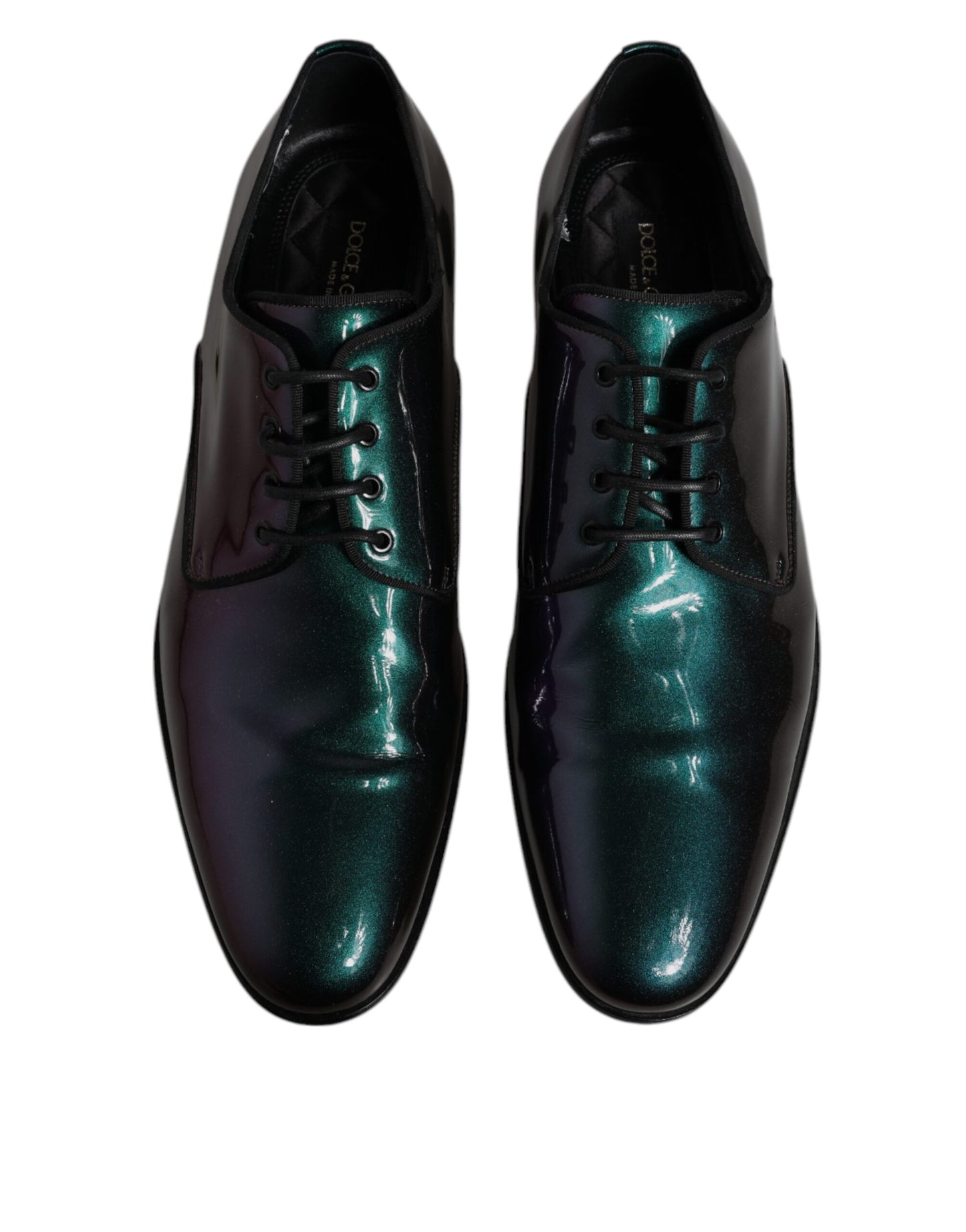 Multicolor Peacock Patent Leather Derby Men Dress Shoes