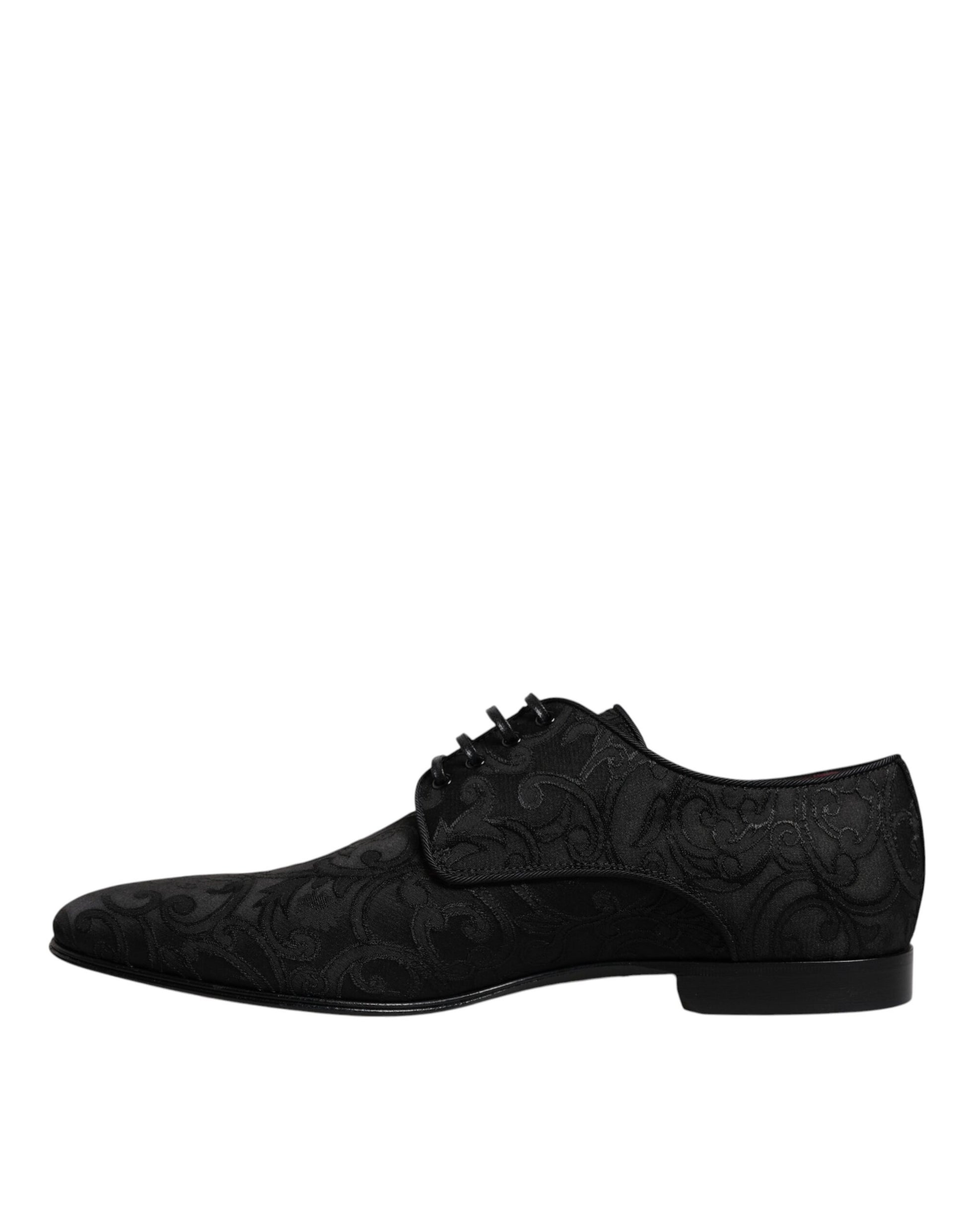 Black Jacquard Lace Up Derby Dress Shoes