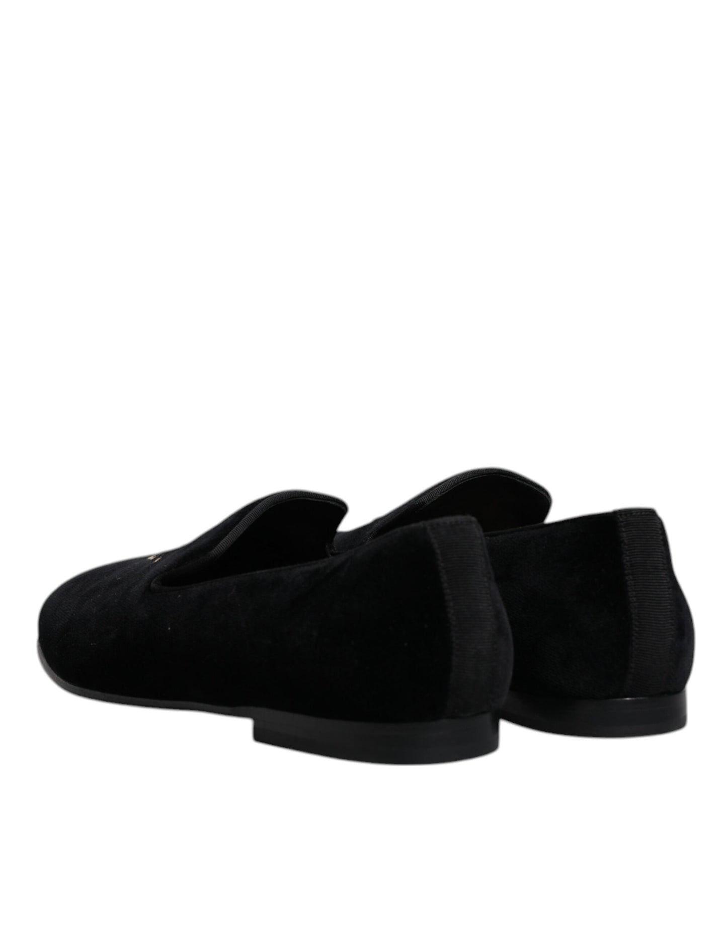 Black Velvet DG Logo Loafers Formal Shoes