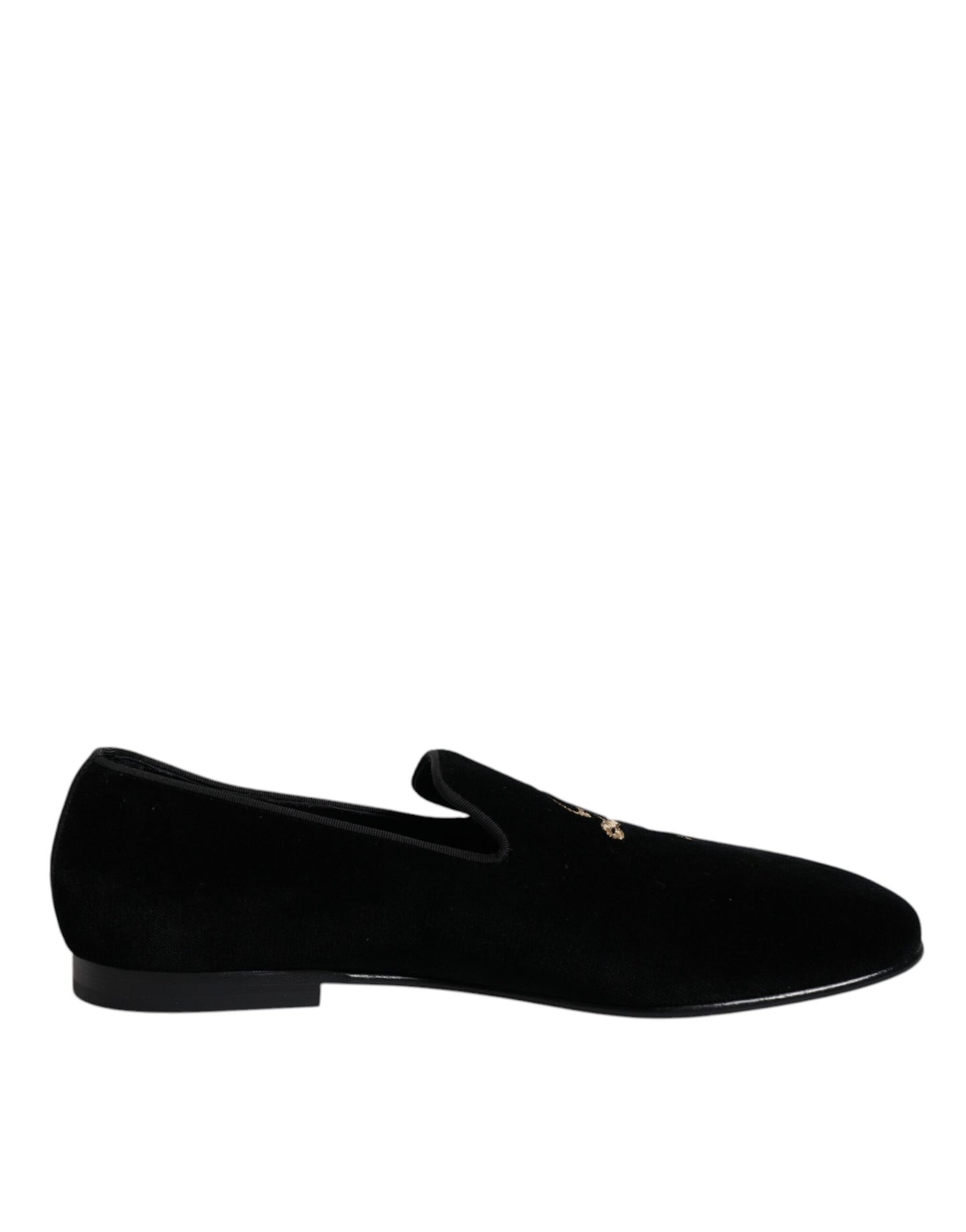 Black Velvet DG Logo Loafers Formal Shoes