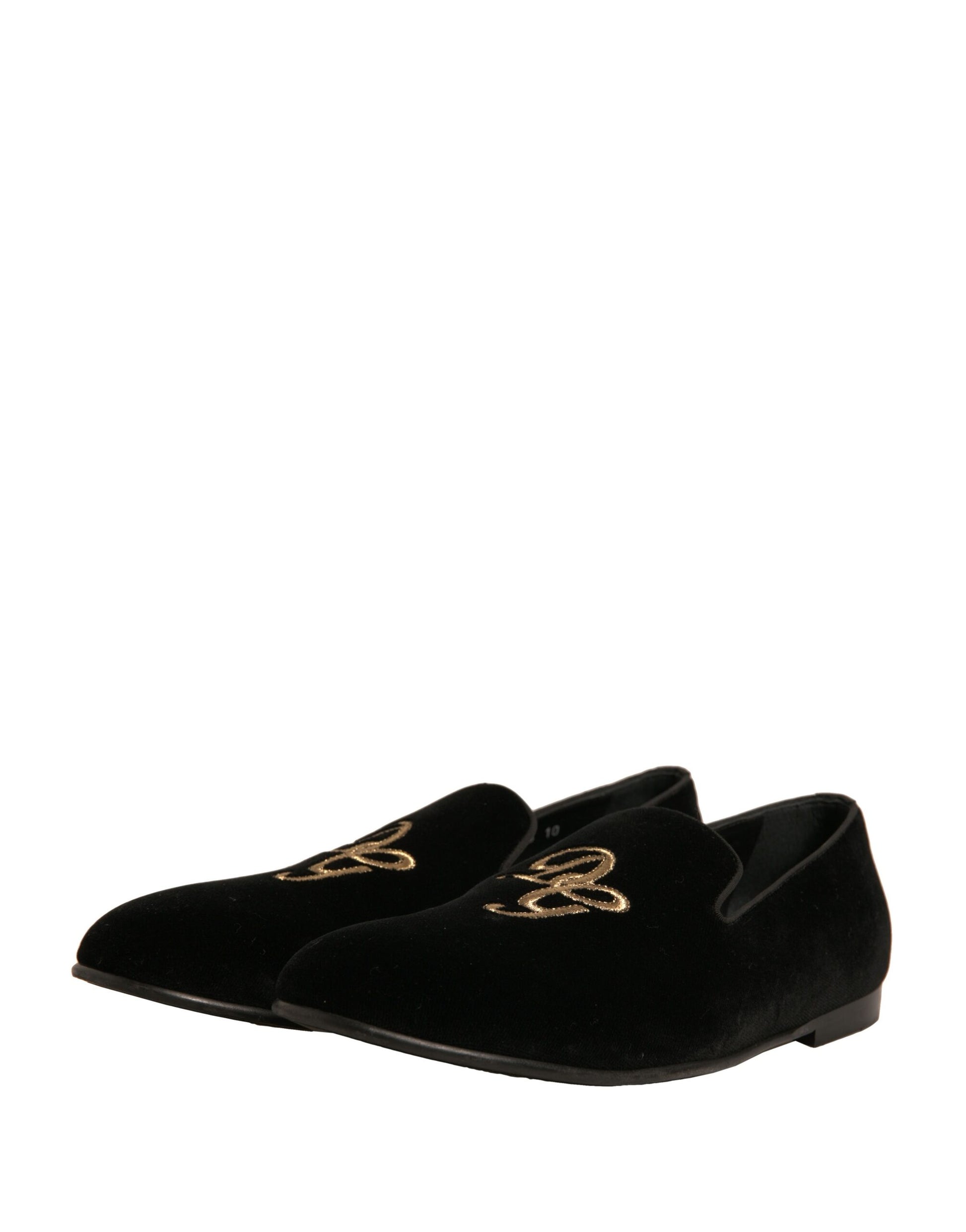 Black Velvet DG Logo Loafers Formal Shoes