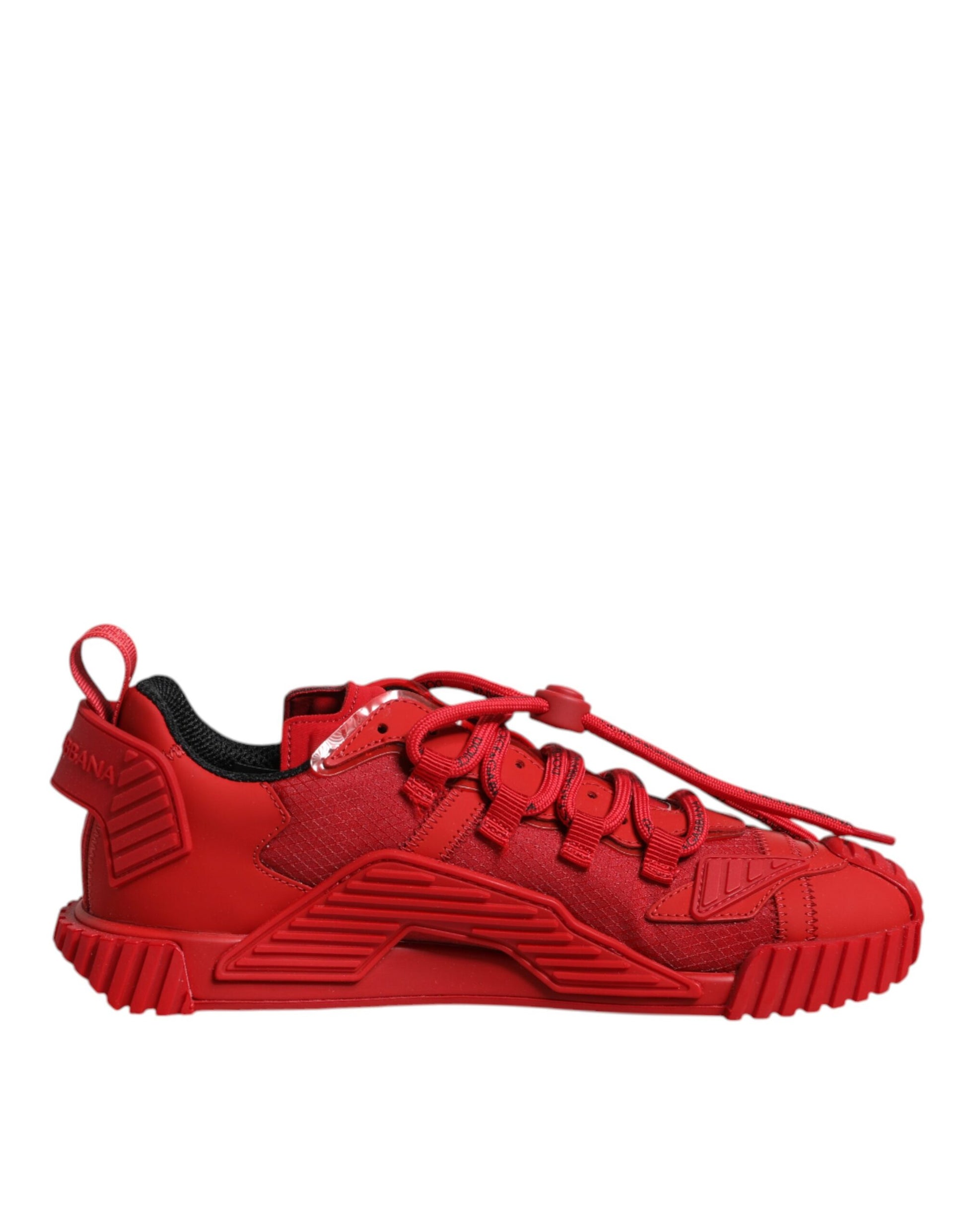 Red Nylon NS1 Low Top Lace Up Sneakers Shoes