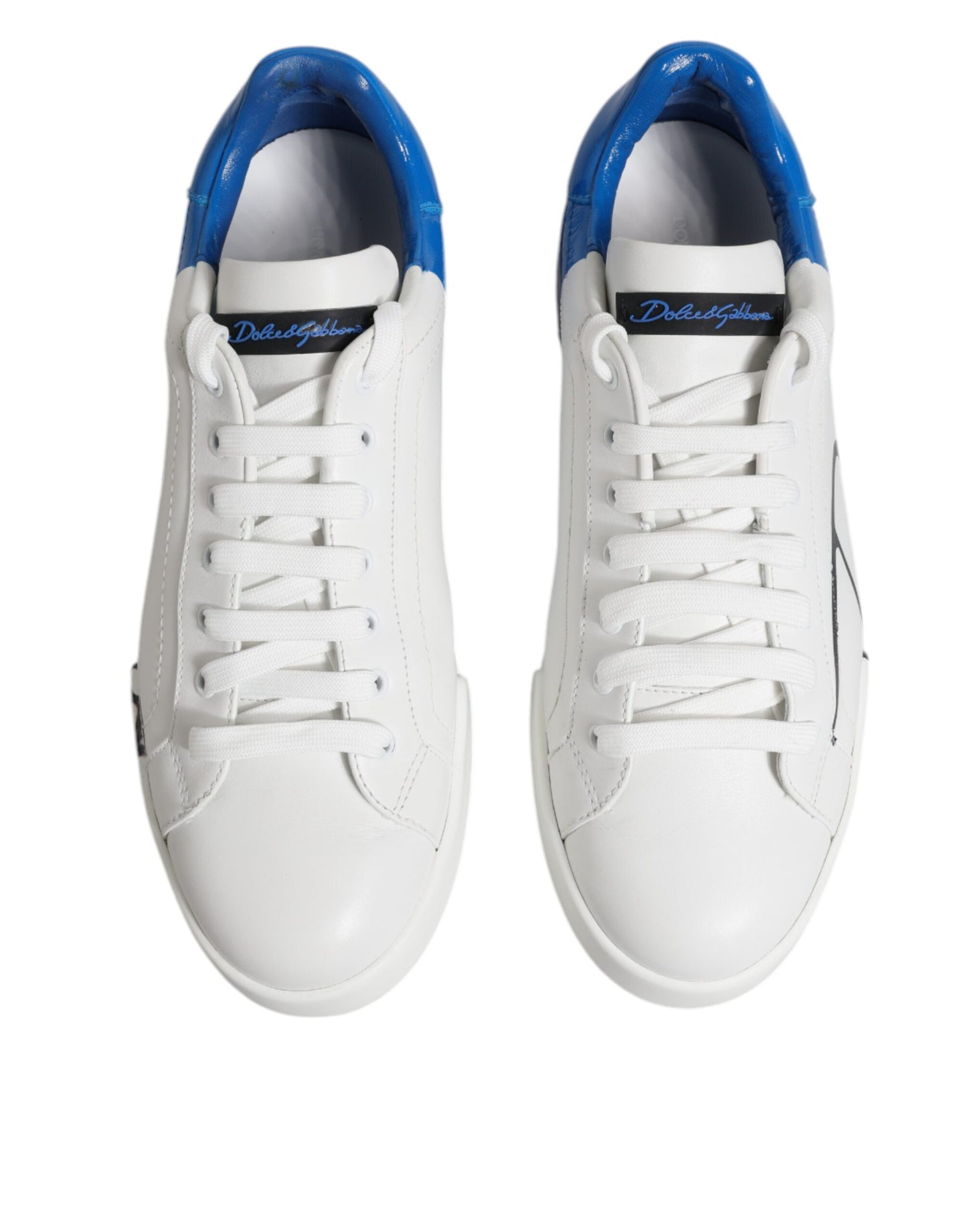 White Blue Portofino Leather Sneakers Shoes