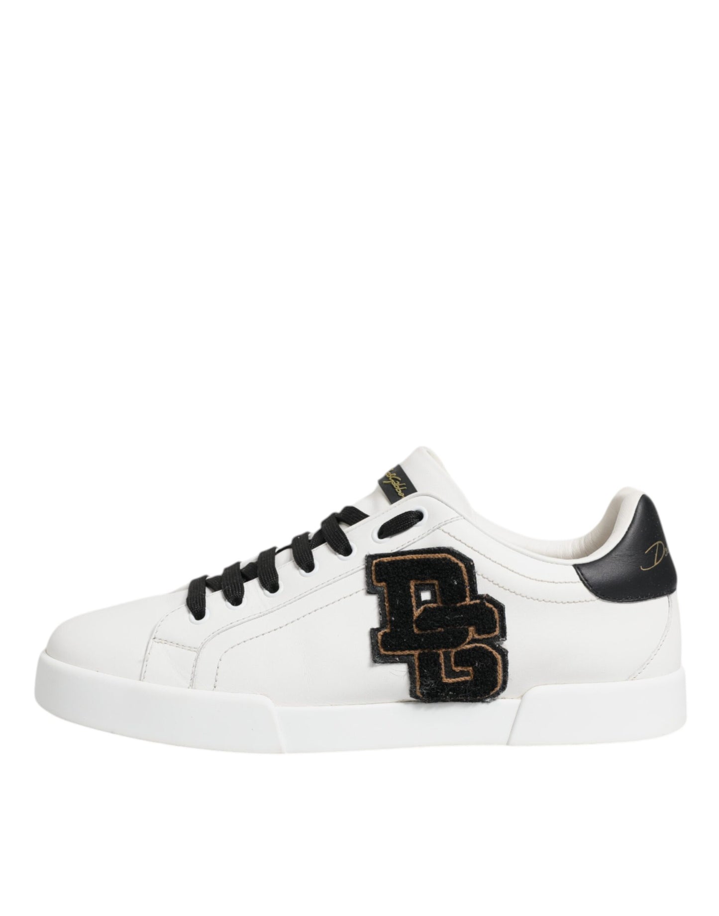 White Leather DG Logo Low Top Sneakers Shoes