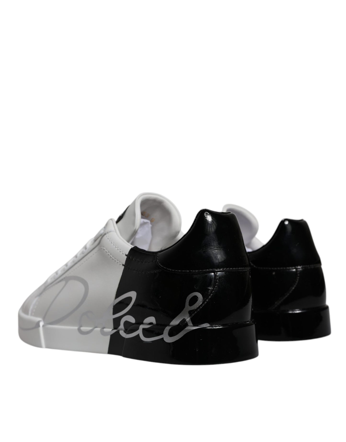 White Black Logo Portofino Sneakers Shoes