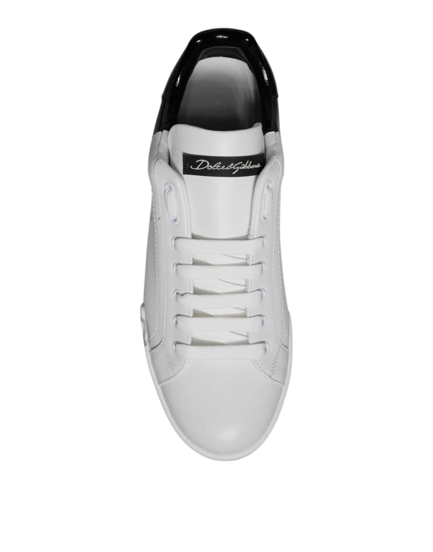 White Black Logo Portofino Sneakers Shoes