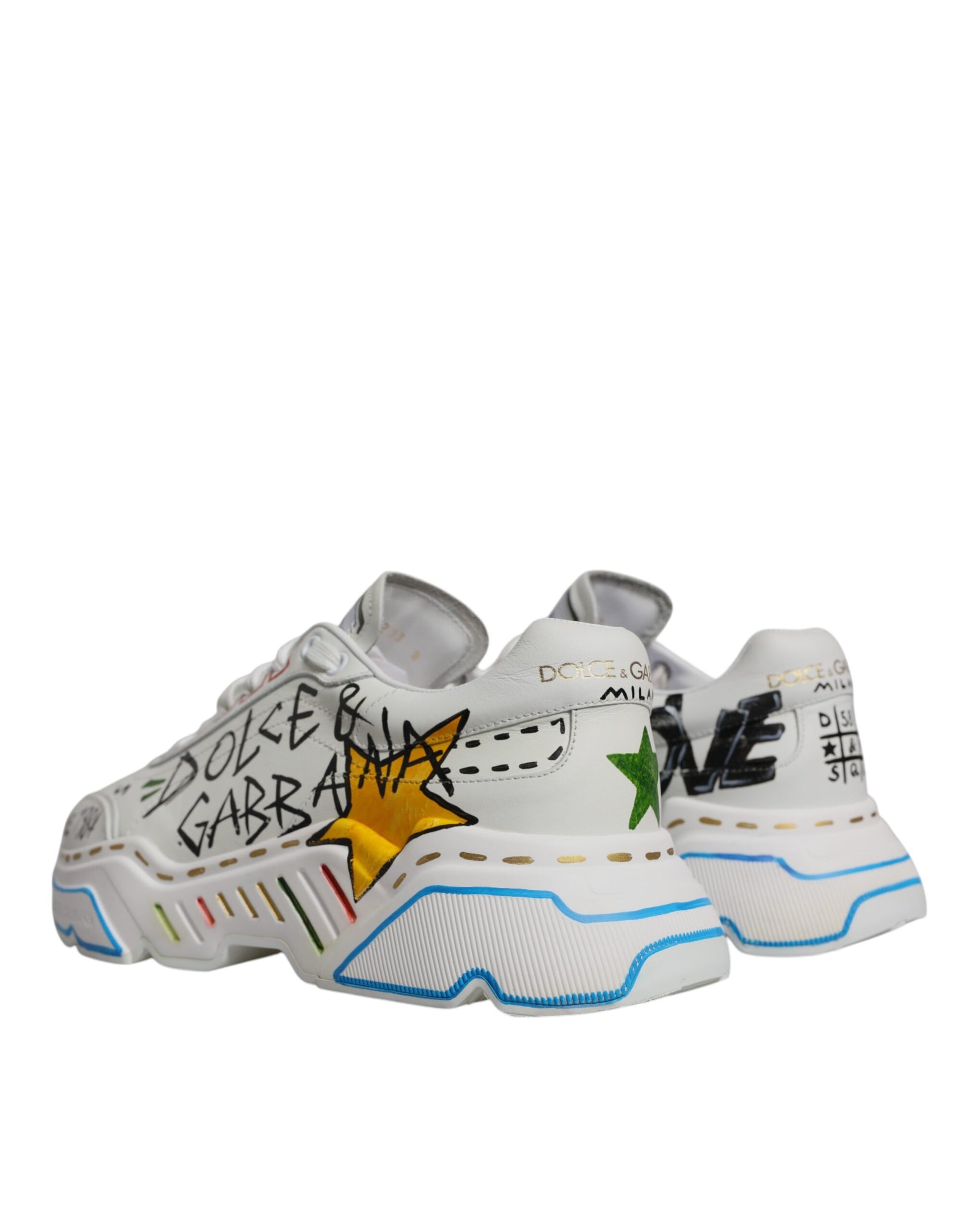 White Daymaster Hand Painted Sneakers Shoes