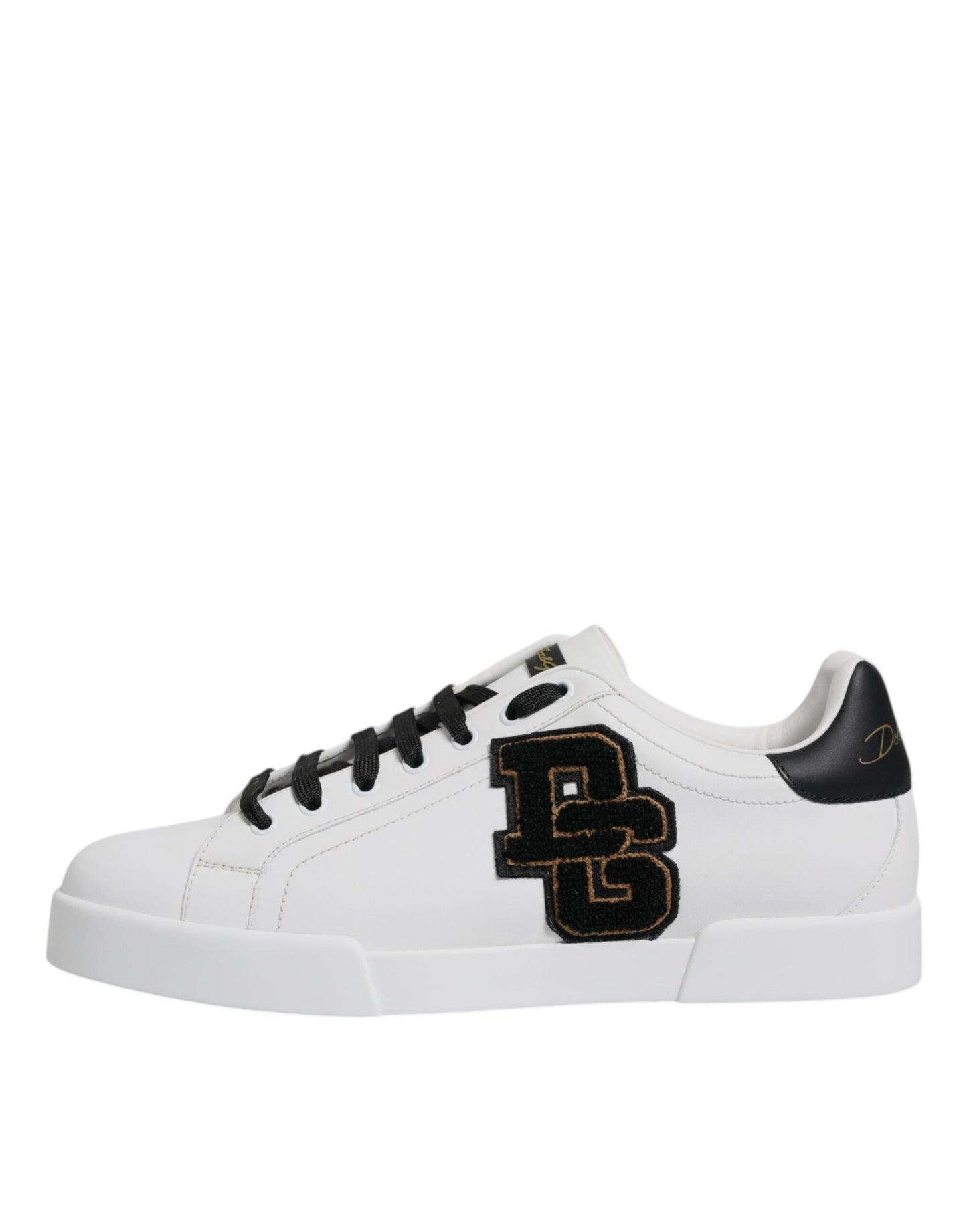 White Leather DG Logo Low Top Sneakers Shoes