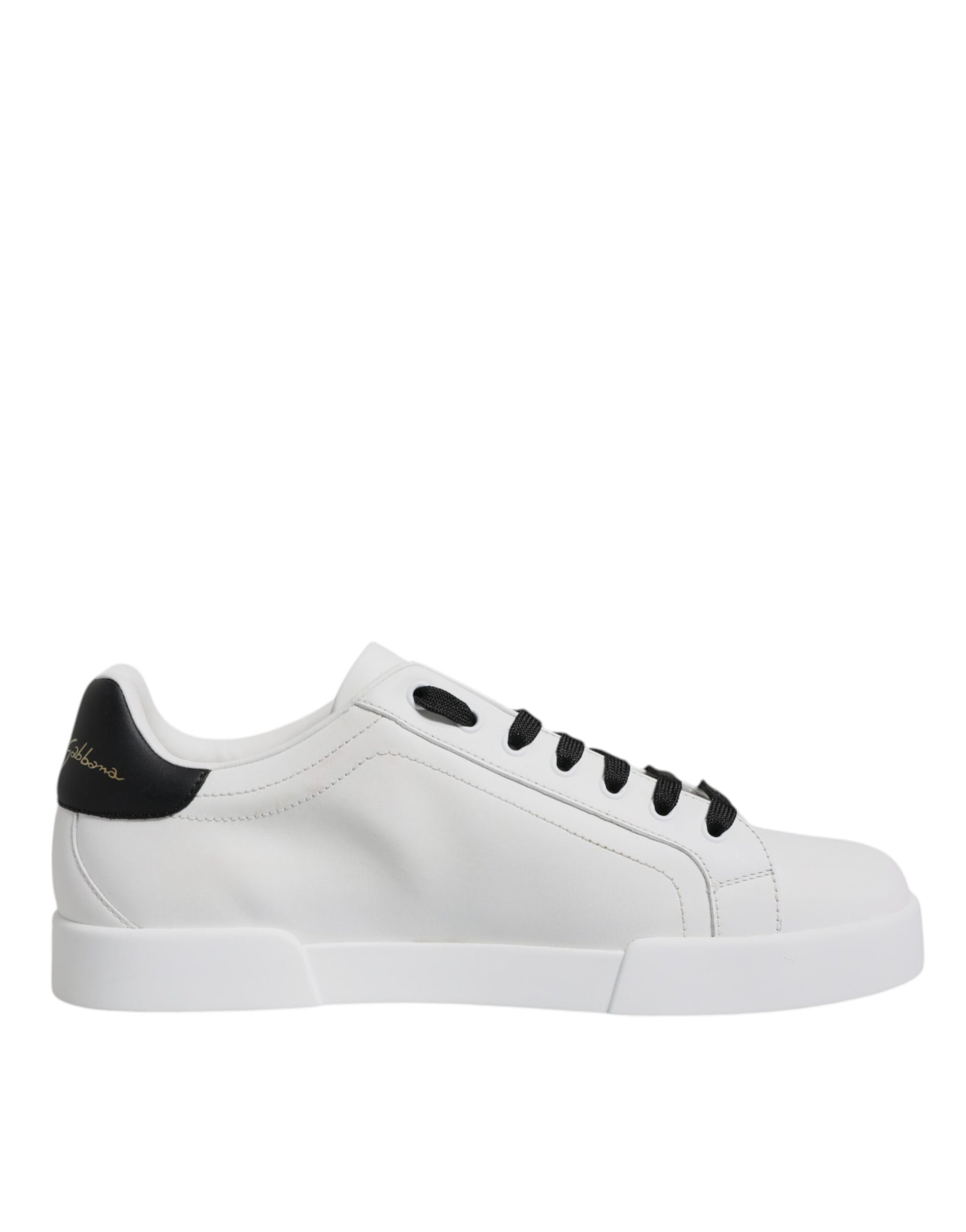 White Leather DG Logo Low Top Sneakers Shoes