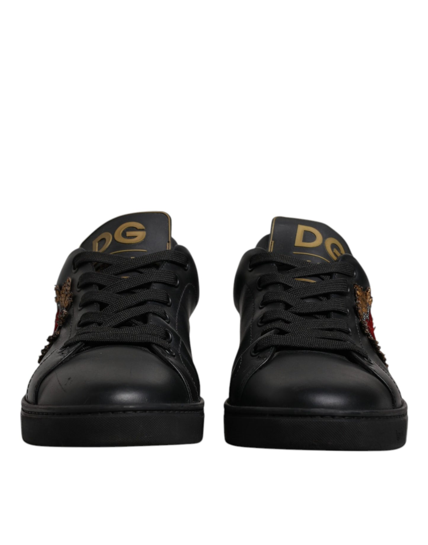 Black Leather DG Heart London Sneakers Shoes