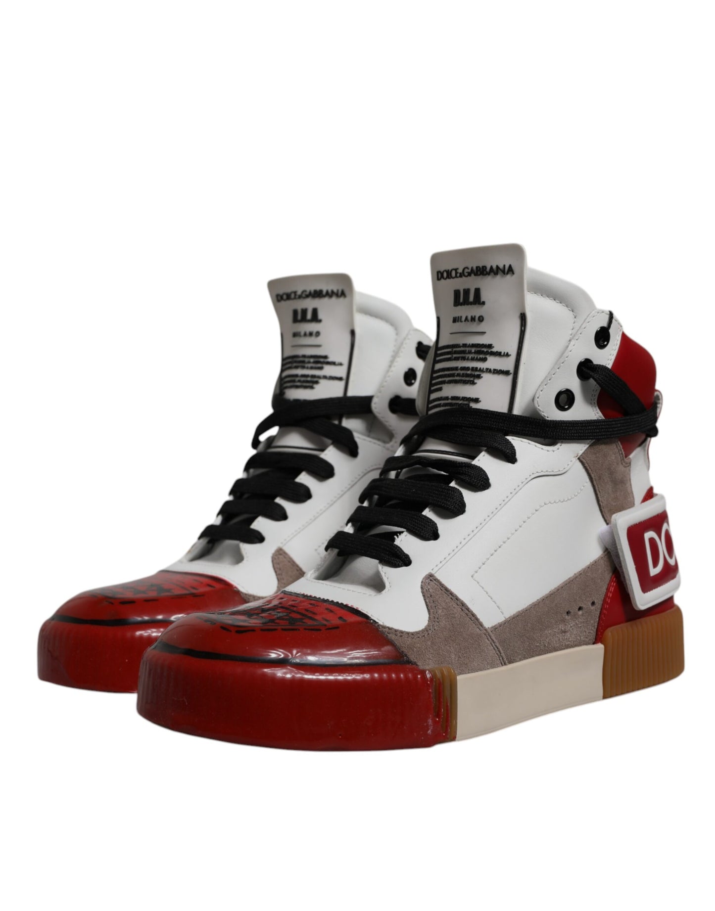 Multicolor Leather High Top Sneakers Shoes