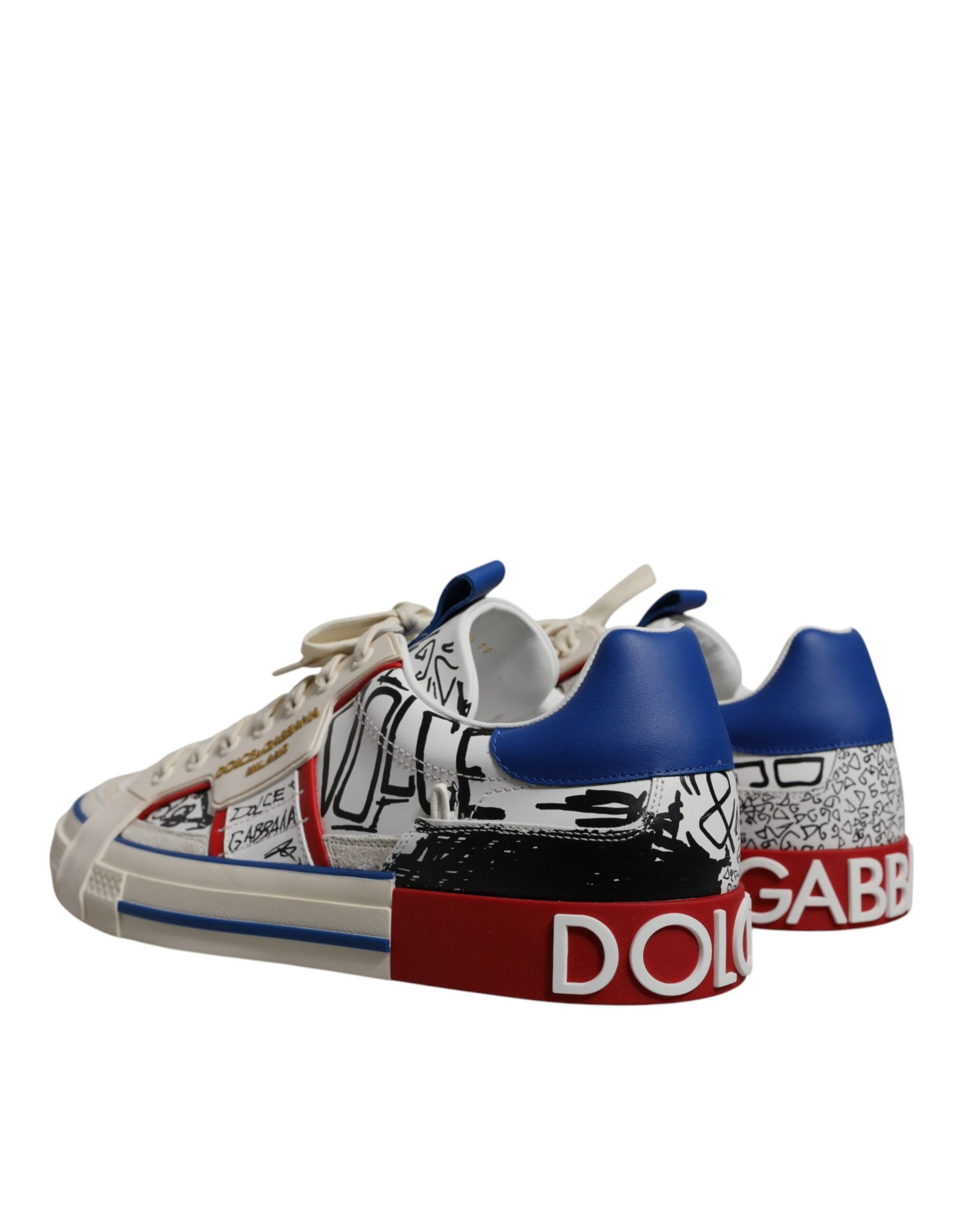 White Leather Graffiti Custom 2.Zero Sneakers Shoes