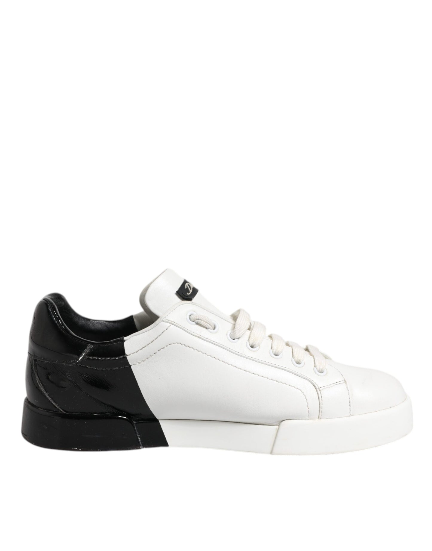 White Black Logo Portofino Sneaker Shoes