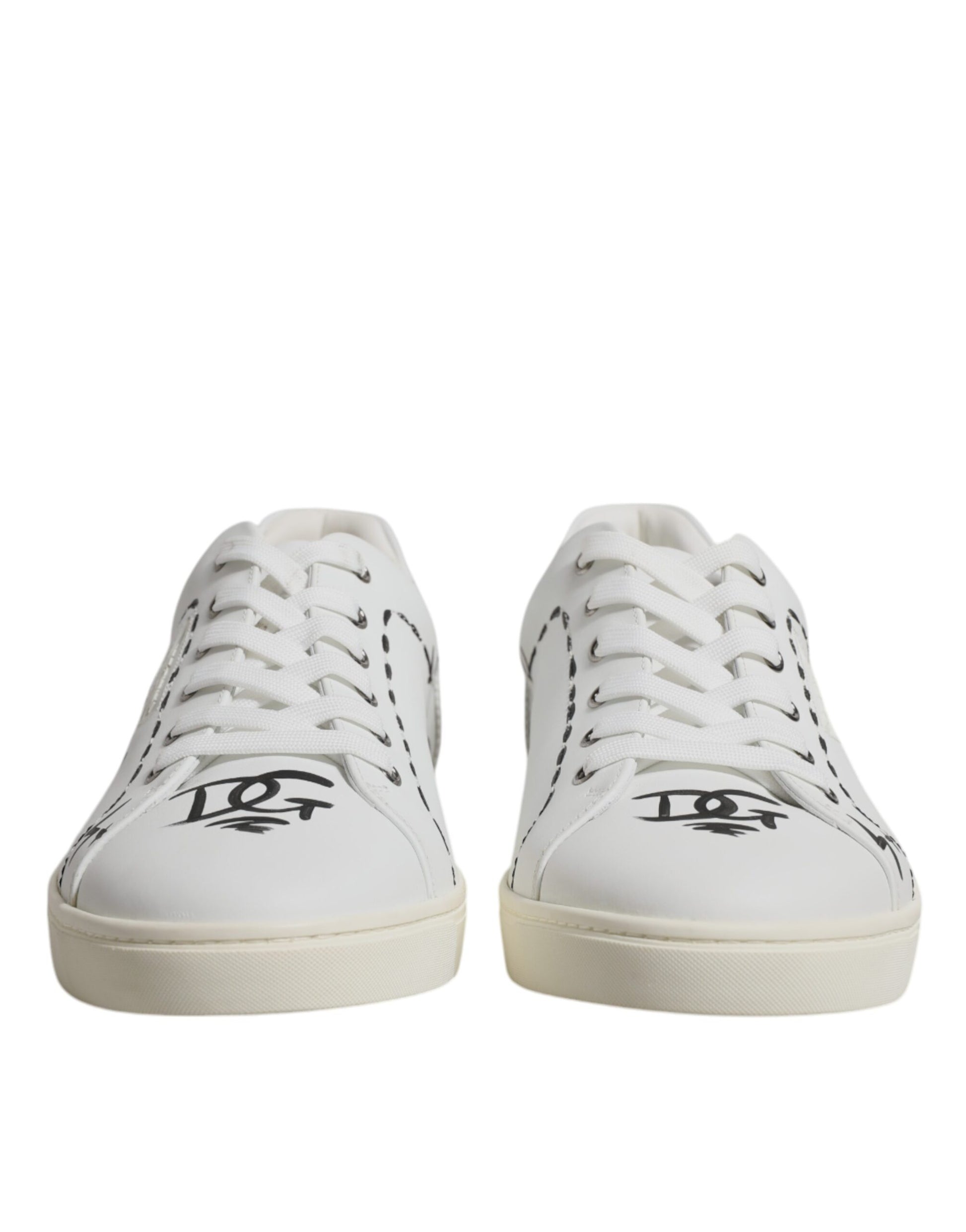 White Leather Milano Low Top Sneakers Shoes