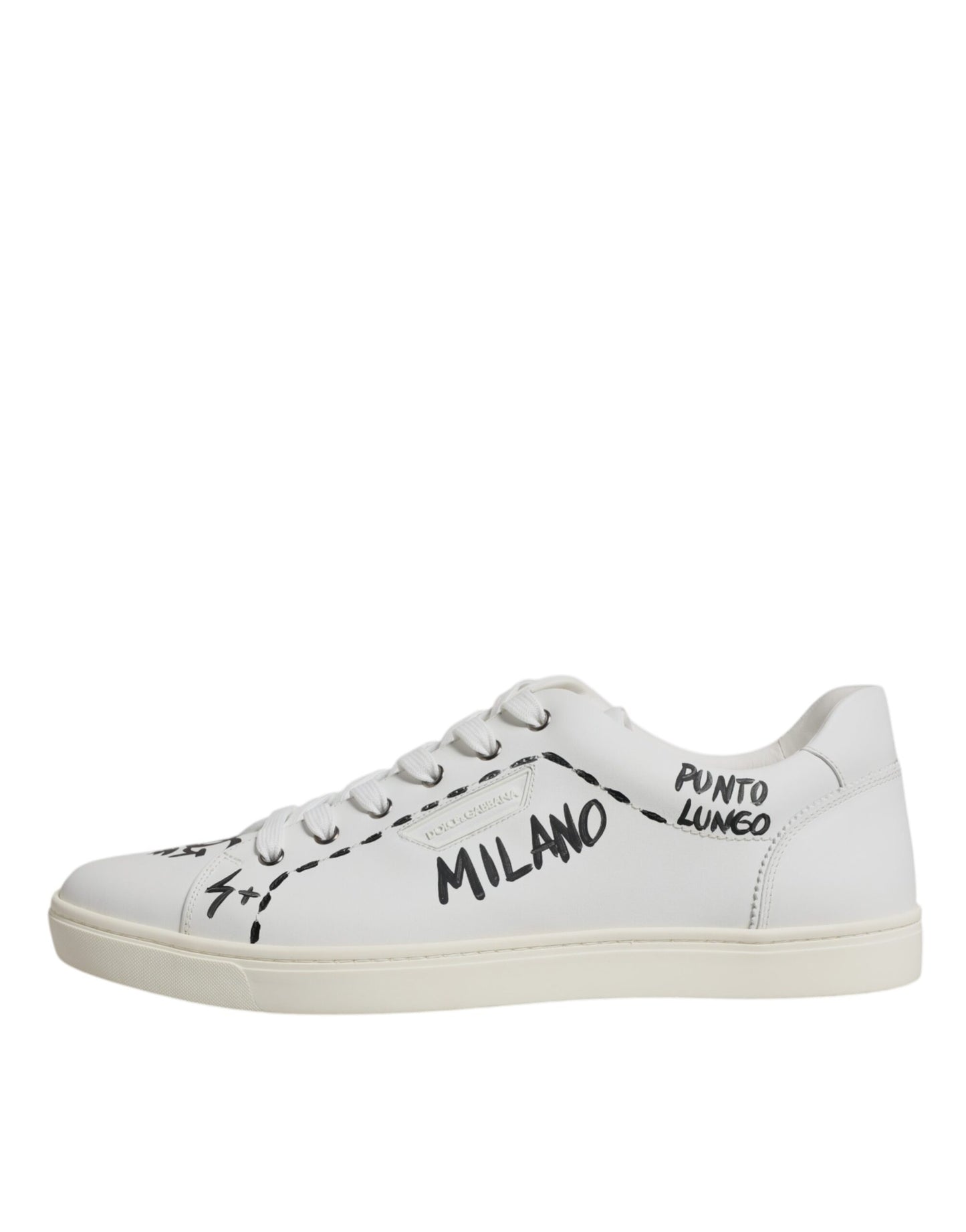 White Leather Milano Low Top Sneakers Shoes