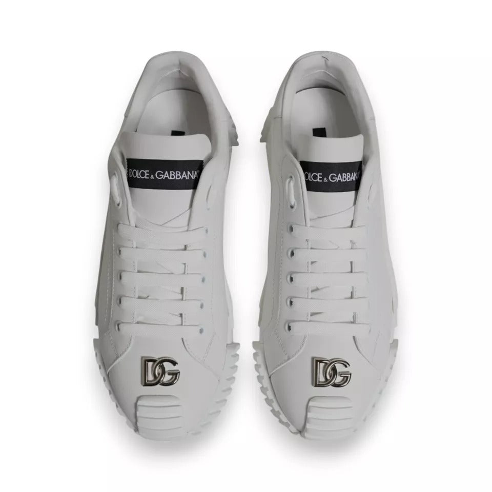 White Leather Logo Low Top NS1 Sneakers Shoes