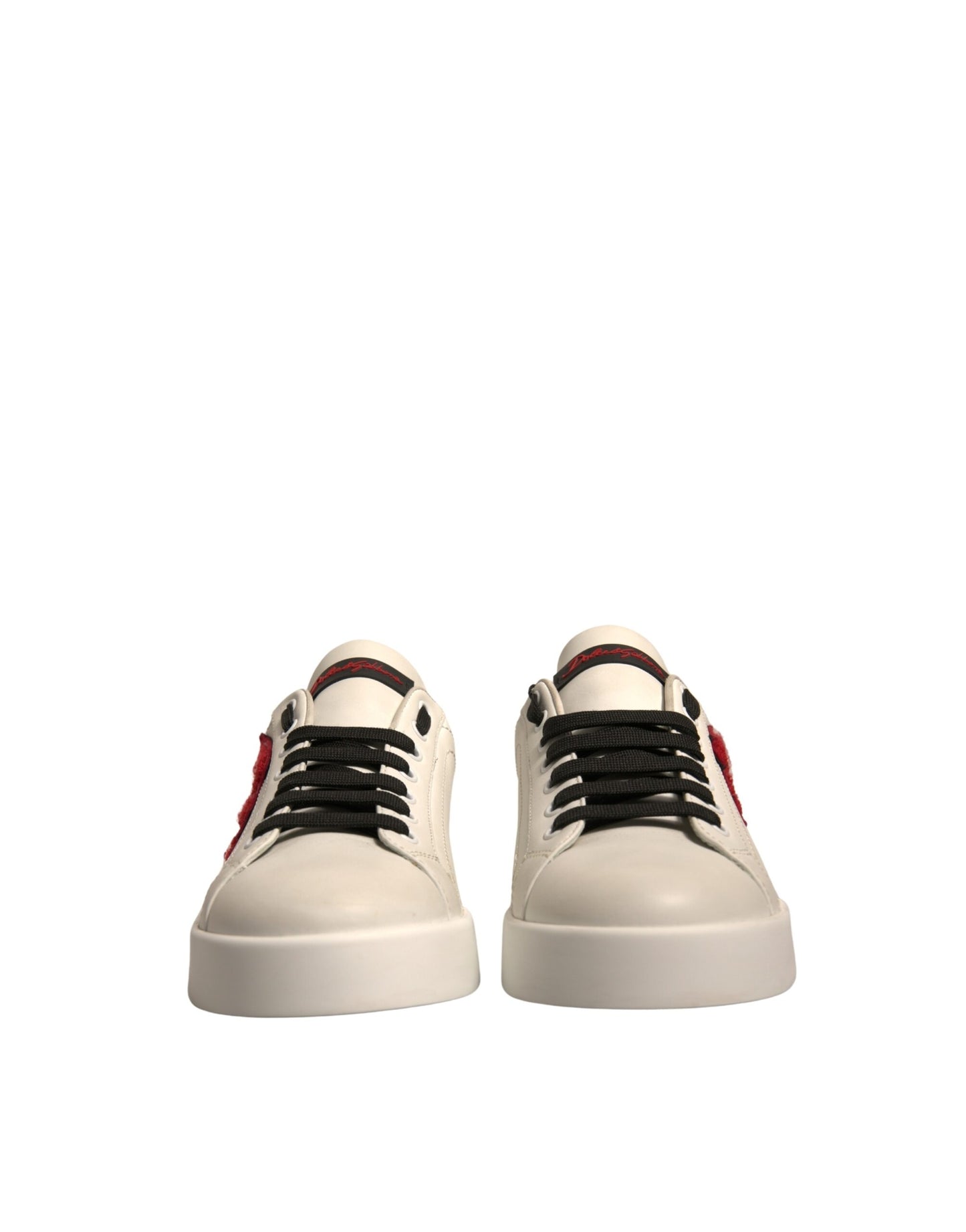 White Leather DG Logo Low Top Sneakers Shoes