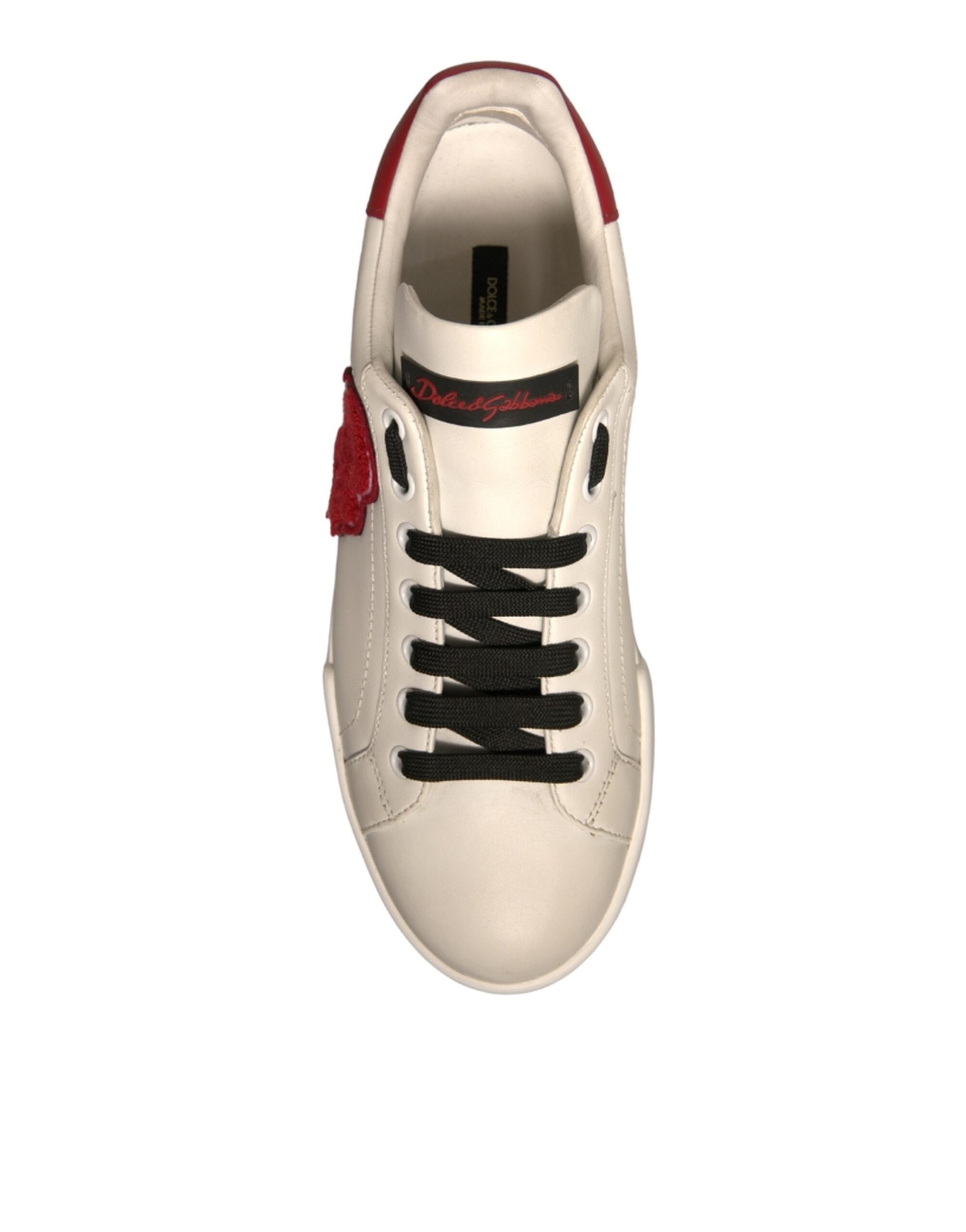 White Leather DG Logo Low Top Sneakers Shoes