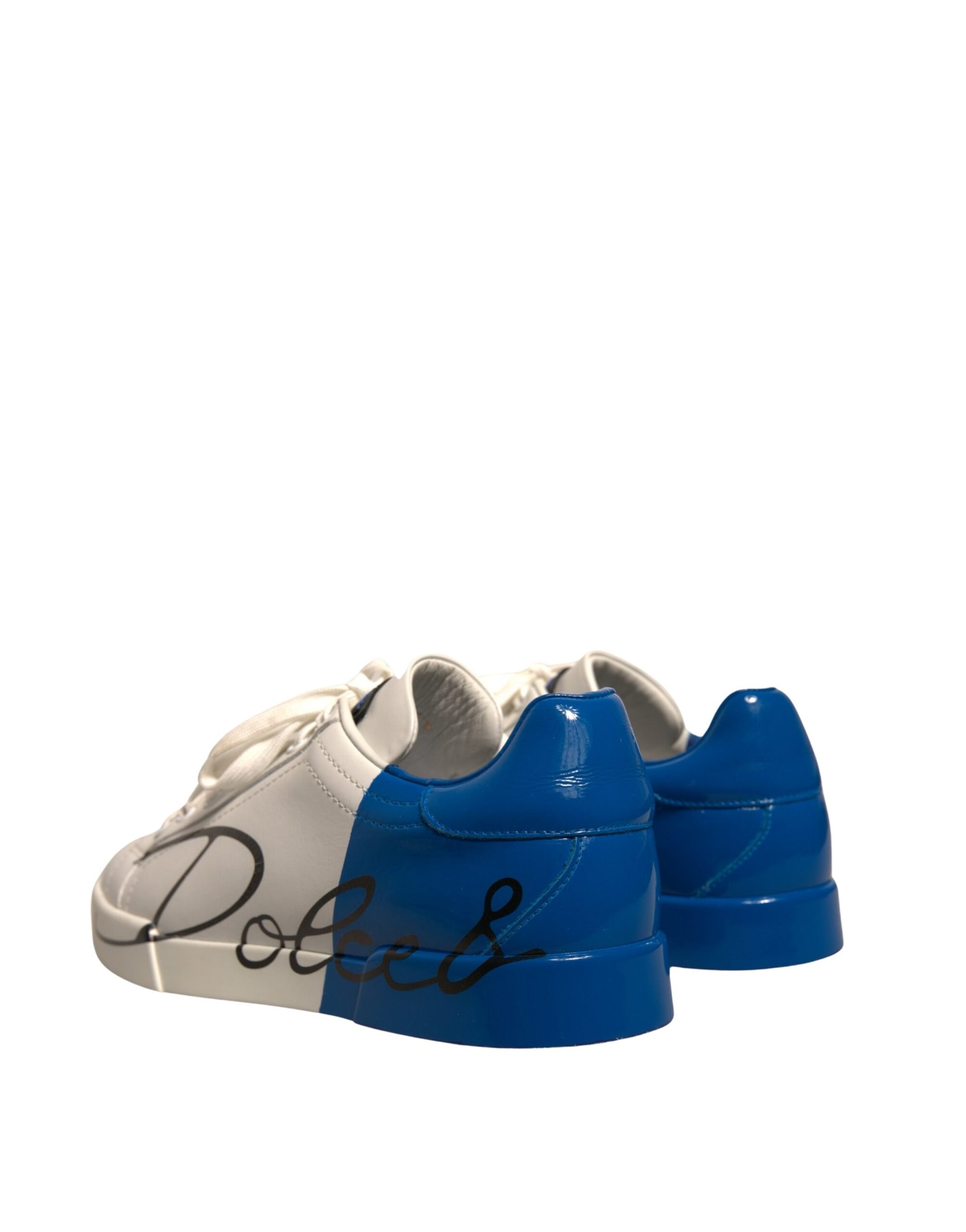 White Blue Logo Portofino Sneakers Shoes