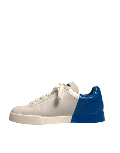 White Blue Logo Portofino Sneakers Shoes