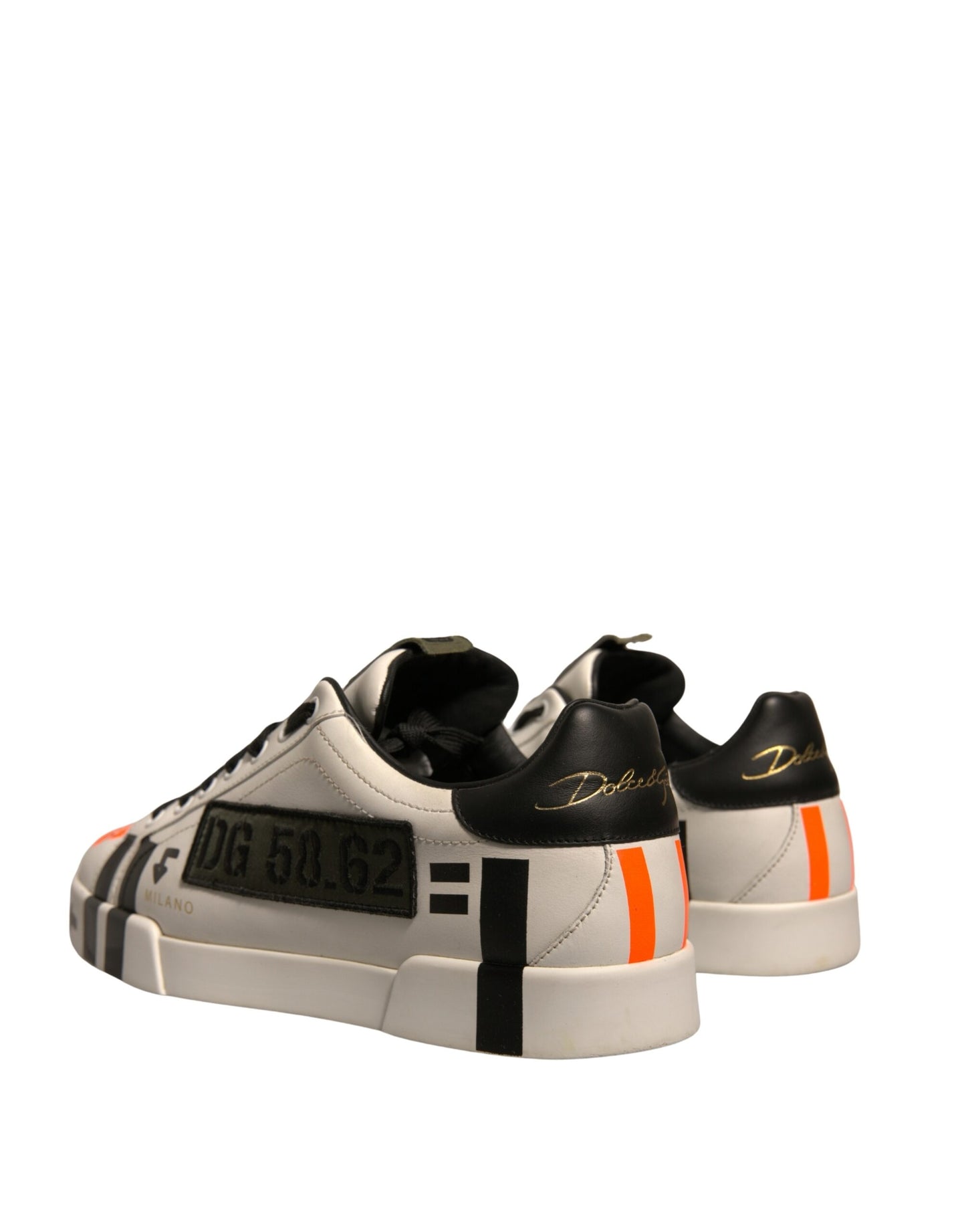 White Calfskin Patch Portofino Sneakers Shoes