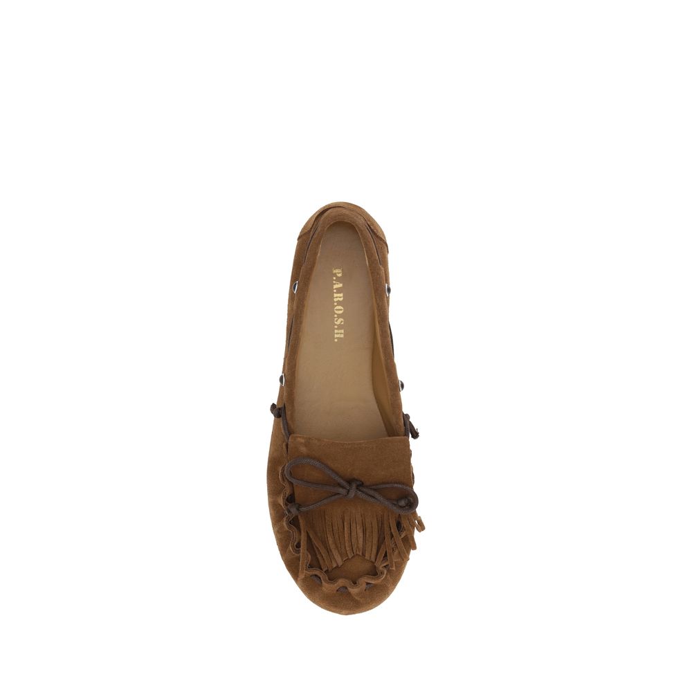 Suede leather Loafers with fringes