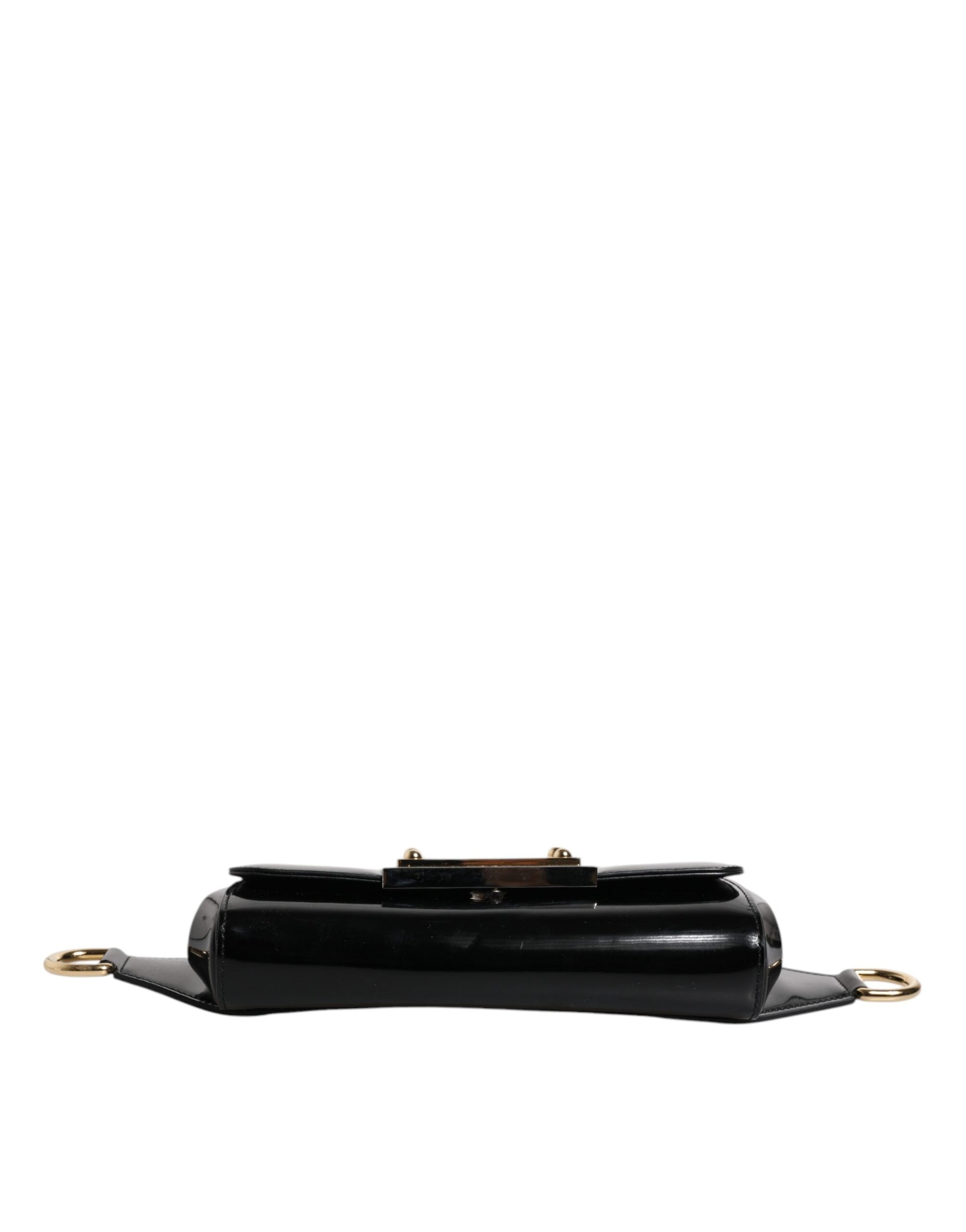 Black Calfskin Leather DG Logo Shoulder Bag