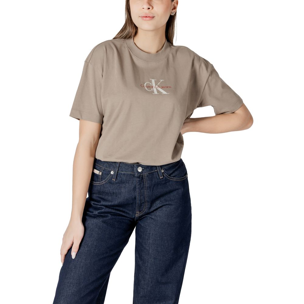 Beige Cotton Tops & T-Shirt