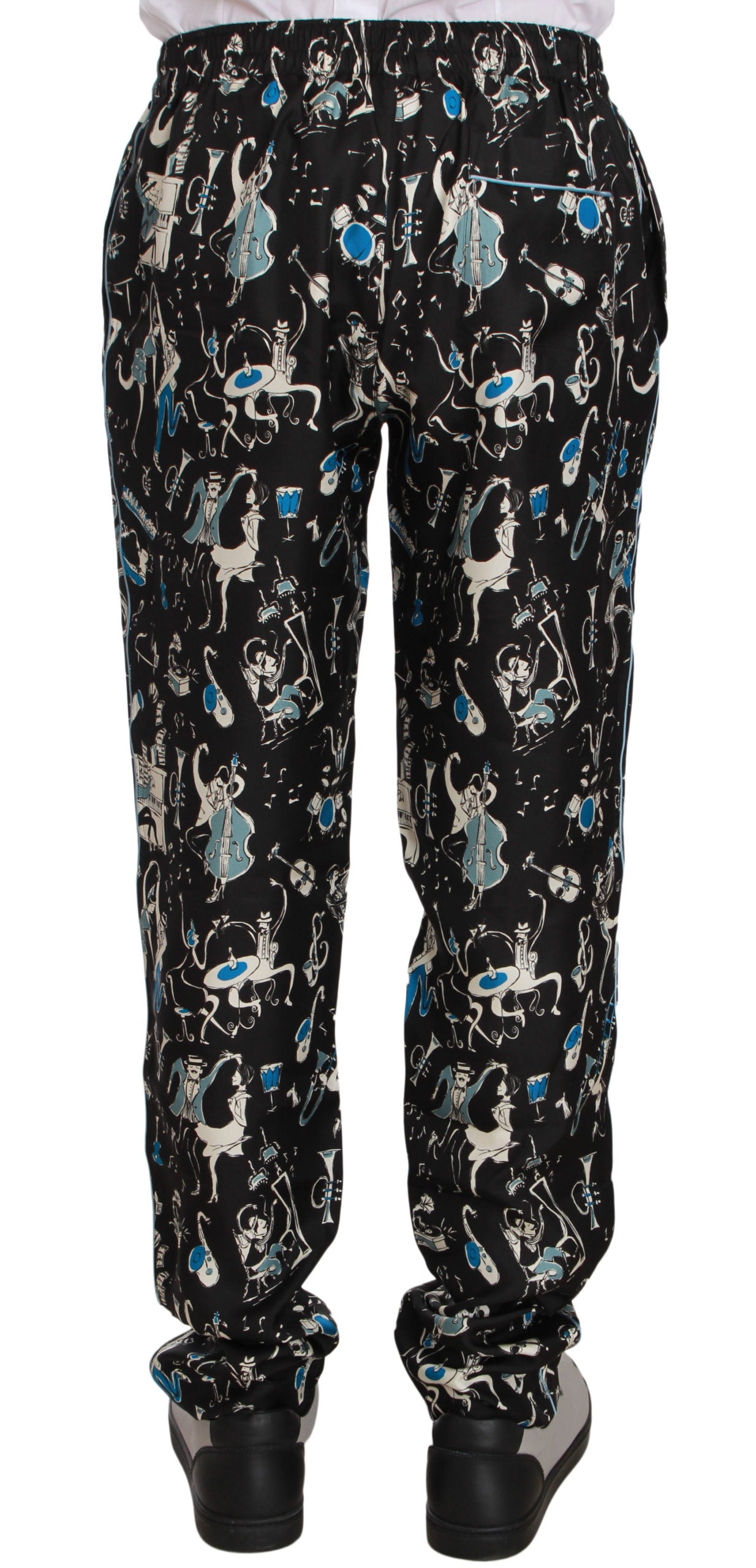 Elegant Silk Lounge Pants with Unique Print