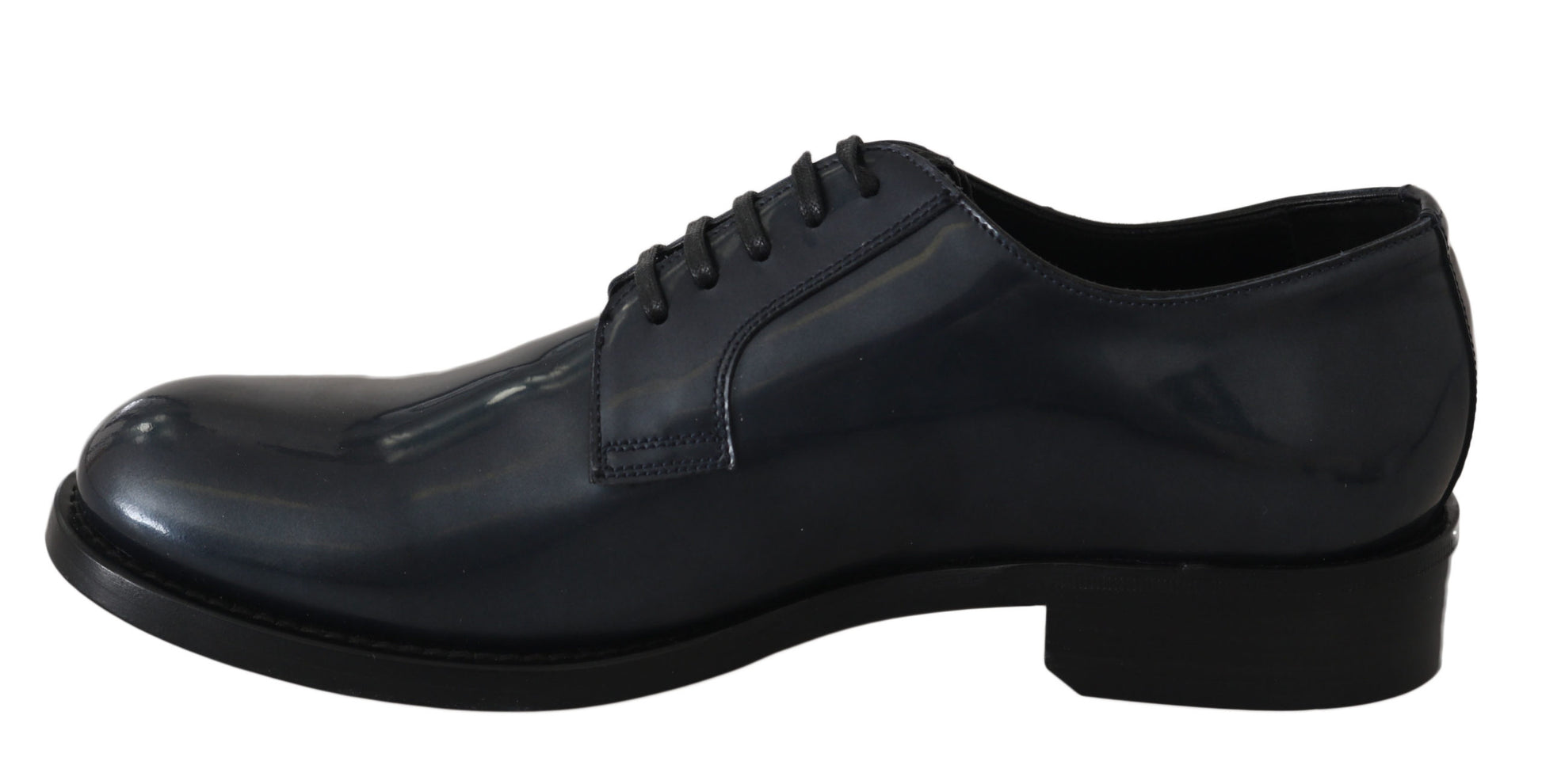 Elegant Blue Leather Derby Dress Shoes